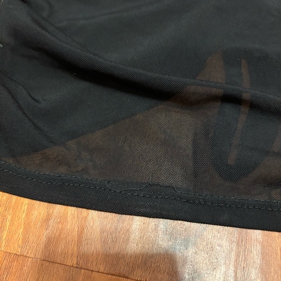 American Eagle Don’t Ask Why Sheer Black Ruched Crop Top - Picture 6 of 8